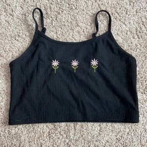 Black flower tank